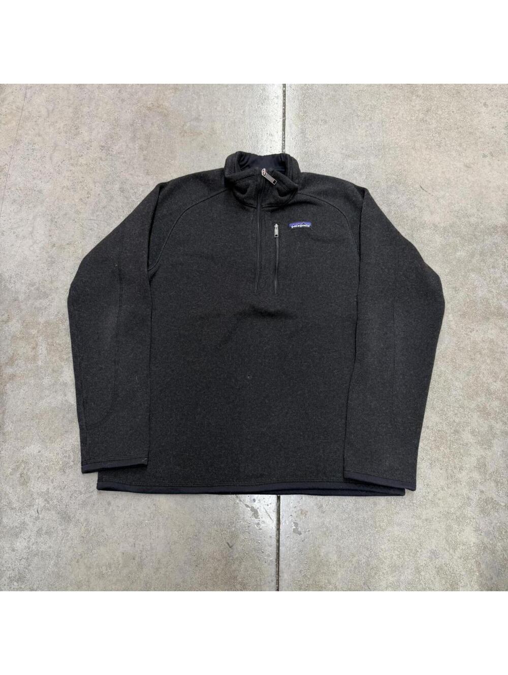 vintage patagonia better sweater black quarter zip fleece jacket size medium